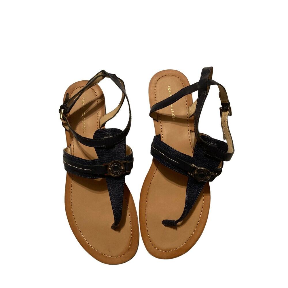 Tommy Hilfiger Womenβs Slingback Thongβ Sandals Navy Size 9M